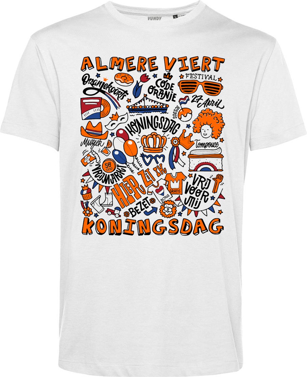 T-shirt Almere Oranjekoorts | Wit | maat XS